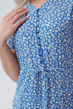 V Neck Drawstring Dress